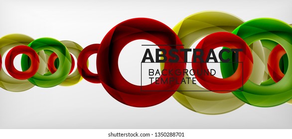 Colorful vector rings geometric abstract background, modern geometric pattern design. Business or technology presentation design template, brochure or flyer pattern, or geometric web banner, minimal