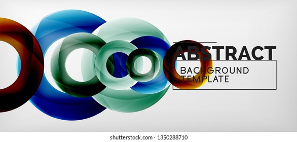 Colorful vector rings geometric abstract background, modern geometric pattern design. Business or technology presentation design template, brochure or flyer pattern, or geometric web banner, minimal