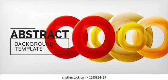 Colorful vector rings geometric abstract background, modern geometric pattern design. Business or technology presentation design template, brochure or flyer pattern, or geometric web banner, minimal