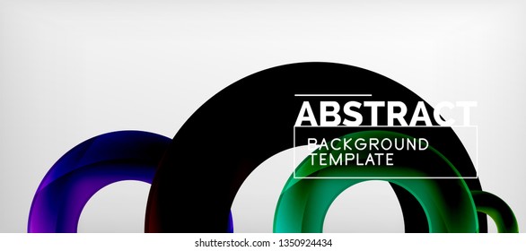 Colorful vector rings geometric abstract background, modern geometric pattern design. Business or technology presentation design template, brochure or flyer pattern, or geometric web banner, minimal