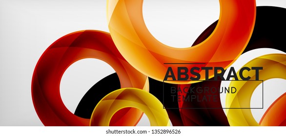 Colorful vector rings geometric abstract background, modern geometric pattern design. Business or technology presentation design template, brochure or flyer pattern, or geometric web banner, minimal