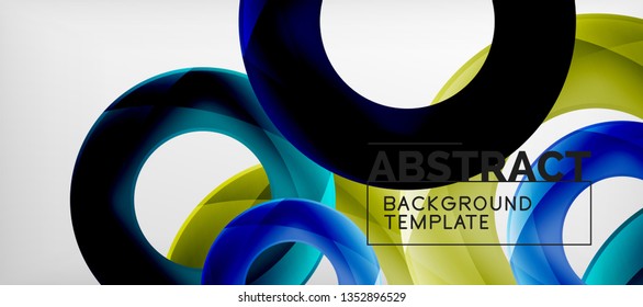 Colorful vector rings geometric abstract background, modern geometric pattern design. Business or technology presentation design template, brochure or flyer pattern, or geometric web banner, minimal