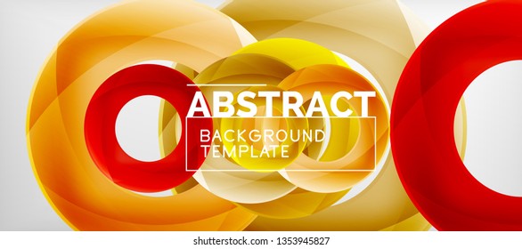 Anéis vetoriais coloridos fundo abstrato geométrico, design de padrão geométrico moderno. Modelo de design de apresentação de negócios ou tecnologia, padrão de folheto ou folheto, ou banner web geométrico, mínimo