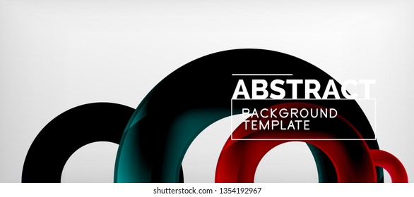 Colorful vector rings geometric abstract background, modern geometric pattern design. Business or technology presentation design template, brochure or flyer pattern, or geometric web banner, minimal