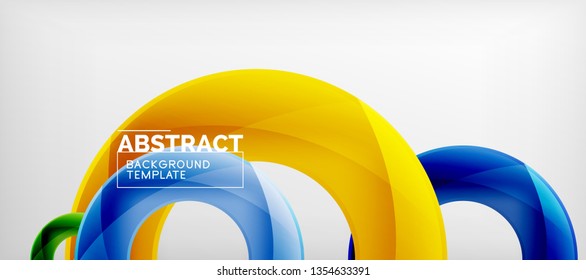 Colorful vector rings geometric abstract background, modern geometric pattern design. Business or technology presentation design template, brochure or flyer pattern, or geometric web banner, minimal