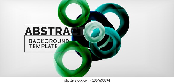 Colorful vector rings geometric abstract background, modern geometric pattern design. Business or technology presentation design template, brochure or flyer pattern, or geometric web banner, minimal