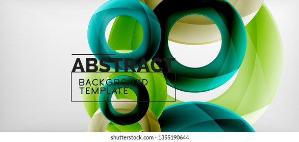 Colorful vector rings geometric abstract background, modern geometric pattern design. Business or technology presentation design template, brochure or flyer pattern, or geometric web banner, minimal