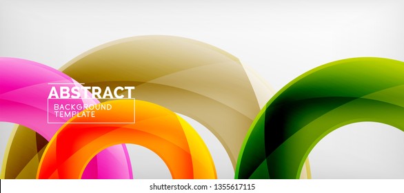 Colorful vector rings geometric abstract background, modern geometric pattern design. Business or technology presentation design template, brochure or flyer pattern, or geometric web banner, minimal