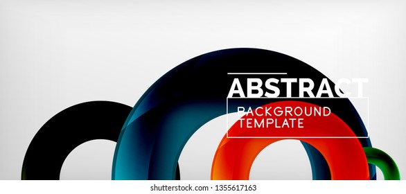 Colorful vector rings geometric abstract background, modern geometric pattern design. Business or technology presentation design template, brochure or flyer pattern, or geometric web banner, minimal