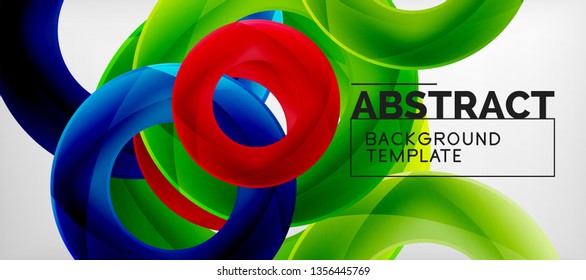 Colorful vector rings geometric abstract background, modern geometric pattern design. Business or technology presentation design template, brochure or flyer pattern, or geometric web banner, minimal