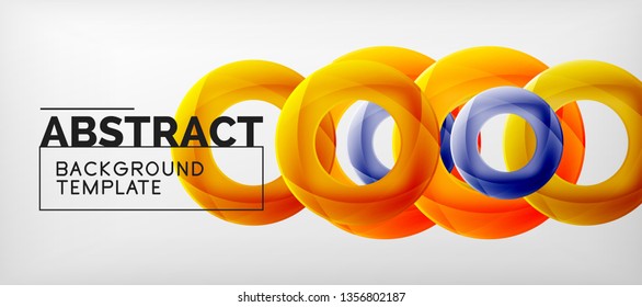 Colorful vector rings geometric abstract background, modern geometric pattern design. Business or technology presentation design template, brochure or flyer pattern, or geometric web banner, minimal