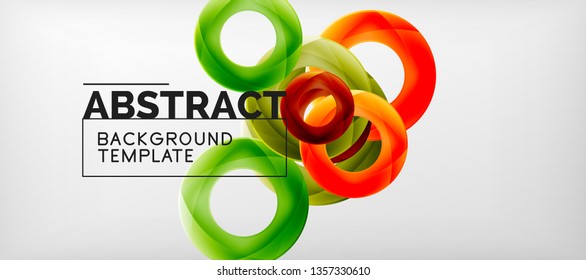 Colorful vector rings geometric abstract background, modern geometric pattern design. Business or technology presentation design template, brochure or flyer pattern, or geometric web banner, minimal