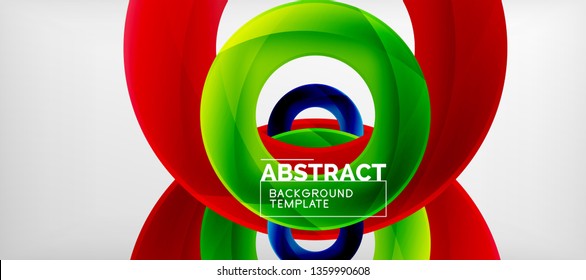 Colorful vector rings geometric abstract background, modern geometric pattern design. Business or technology presentation design template, brochure or flyer pattern, or geometric web banner, minimal