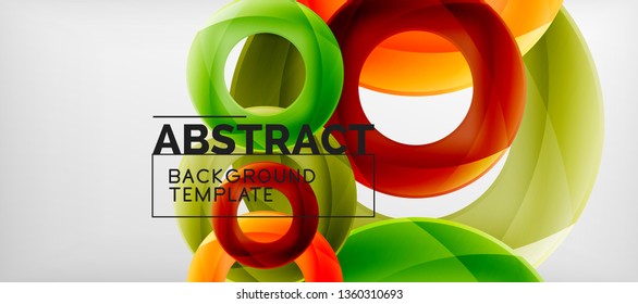 Colorful vector rings geometric abstract background, modern geometric pattern design. Business or technology presentation design template, brochure or flyer pattern, or geometric web banner, minimal