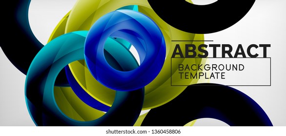 Colorful vector rings geometric abstract background, modern geometric pattern design. Business or technology presentation design template, brochure or flyer pattern, or geometric web banner, minimal