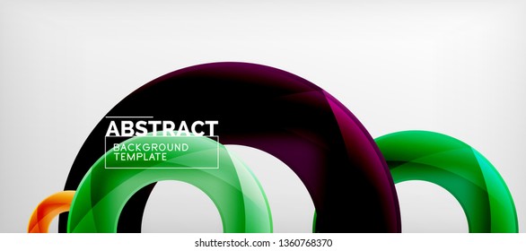 Anillos vectoriales coloridos fondo abstracto geométrico, diseño de patrones geométricos modernos. Plantilla de diseño de presentación comercial o tecnológica, patrón de folleto o folleto, o banner web geométrico, mínimo