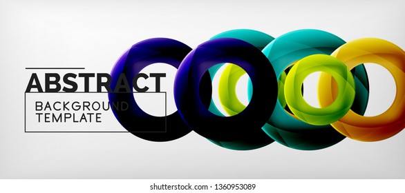 Colorful vector rings geometric abstract background, modern geometric pattern design. Business or technology presentation design template, brochure or flyer pattern, or geometric web banner, minimal