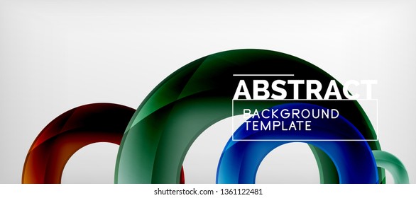Colorful vector rings geometric abstract background, modern geometric pattern design. Business or technology presentation design template, brochure or flyer pattern, or geometric web banner, minimal