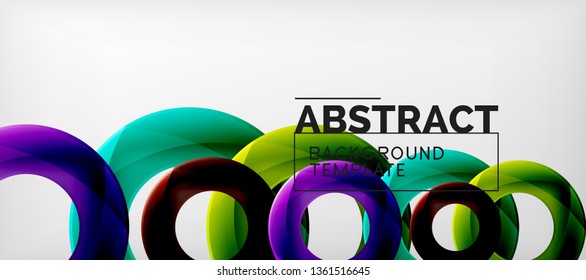 Colorful vector rings geometric abstract background, modern geometric pattern design. Business or technology presentation design template, brochure or flyer pattern, or geometric web banner, minimal
