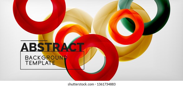 Colorful vector rings geometric abstract background, modern geometric pattern design. Business or technology presentation design template, brochure or flyer pattern, or geometric web banner, minimal