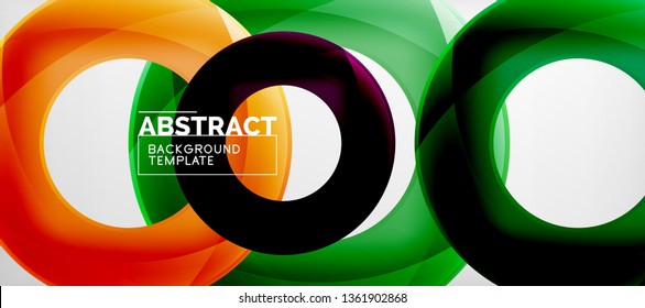 Colorful vector rings geometric abstract background, modern geometric pattern design. Business or technology presentation design template, brochure or flyer pattern, or geometric web banner, minimal