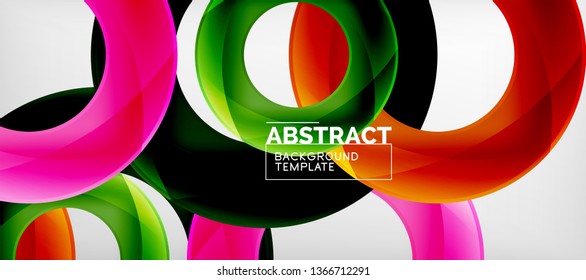Colorful vector rings geometric abstract background, modern geometric pattern design. Business or technology presentation design template, brochure or flyer pattern, or geometric web banner, minimal