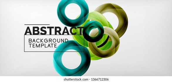 Colorful vector rings geometric abstract background, modern geometric pattern design. Business or technology presentation design template, brochure or flyer pattern, or geometric web banner, minimal