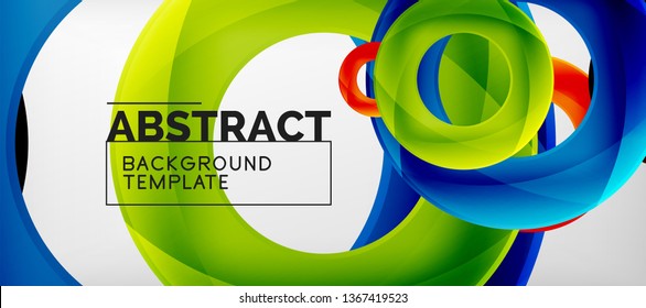 Colorful vector rings geometric abstract background, modern geometric pattern design. Business or technology presentation design template, brochure or flyer pattern, or geometric web banner, minimal