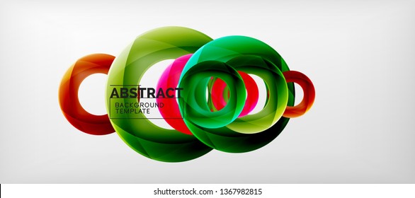 Colorful vector rings geometric abstract background, modern geometric pattern design. Business or technology presentation design template, brochure or flyer pattern, or geometric web banner, minimal