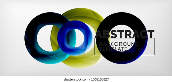 Anillos vectoriales coloridos fondo abstracto geométrico, diseño de patrones geométricos modernos. Plantilla de diseño de presentación comercial o tecnológica, patrón de folleto o folleto, o banner web geométrico, mínimo