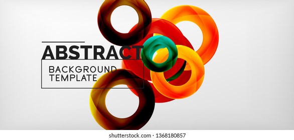 Colorful vector rings geometric abstract background, modern geometric pattern design. Business or technology presentation design template, brochure or flyer pattern, or geometric web banner, minimal