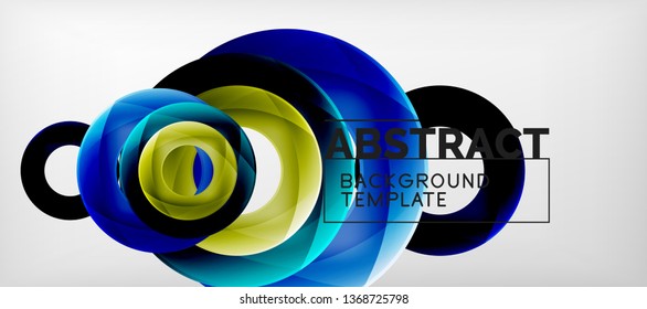 Colorful vector rings geometric abstract background, modern geometric pattern design. Business or technology presentation design template, brochure or flyer pattern, or geometric web banner, minimal