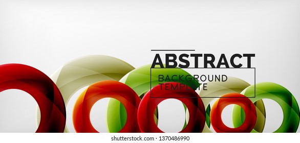 Anillos vectoriales coloridos fondo abstracto geométrico, diseño de patrones geométricos modernos. Plantilla de diseño de presentación comercial o tecnológica, patrón de folleto o folleto, o banner web geométrico, mínimo