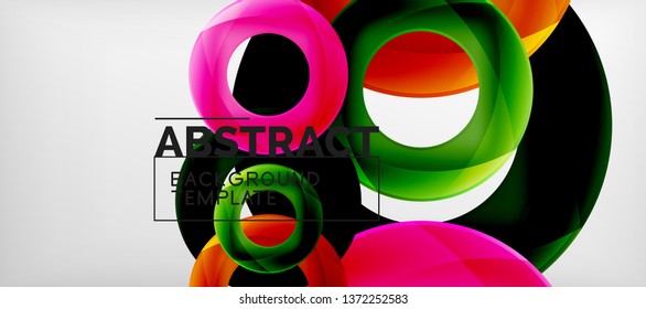 Colorful vector rings geometric abstract background, modern geometric pattern design. Business or technology presentation design template, brochure or flyer pattern, or geometric web banner, minimal