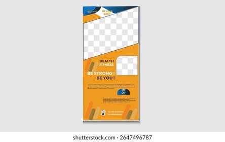  Colorful Vector Roll Up Banner Template For Fitness and Gym