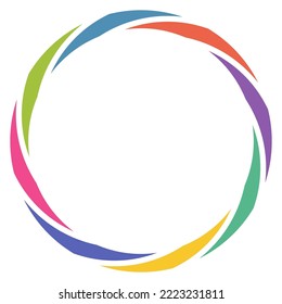 Colorful vector round frame. Decorative border