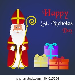 colorful vector saint Nicholas character holiday eps10