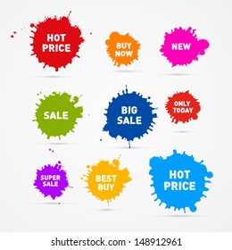 Colorful Vector Sale Blots Icons 