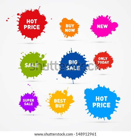 Colorful Vector Sale Blots Icons 