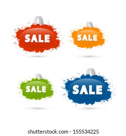 Colorful Vector Sale Splashes Isolated on White Background 