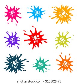 Colorful Vector Sale Splashes Set