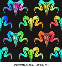 Colorful vector  sculls pattern