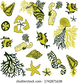 colorful vector sea animal design.