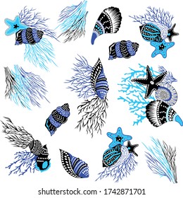 colorful vector sea animal design.