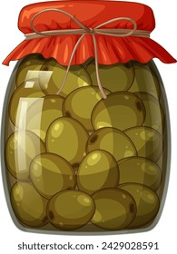 Colorful vector of a sealed jar of olives