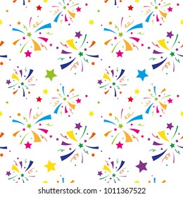 colorful vector seamless fireworks pattern