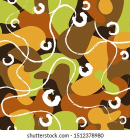 colorful vector seamless pattern with abstract shapes. can be used as a background, Wallpaper, packaging paper design, textiles, prints and other things.