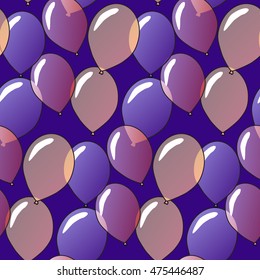 Colorful vector seamless pattern with balloons