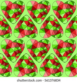 Colorful Vector seamless pattern of beautiful hearts. The best for Valentine's Day, Wedding and Birthday design.