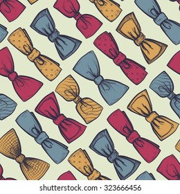 colorful vector seamless pattern with bow ties